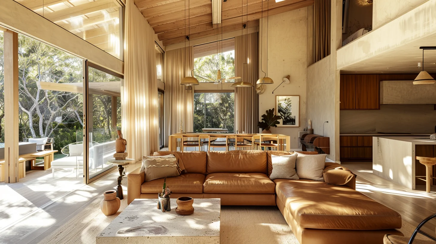 Elevated hinterland site. Rammed earth, hardwood and concrete.